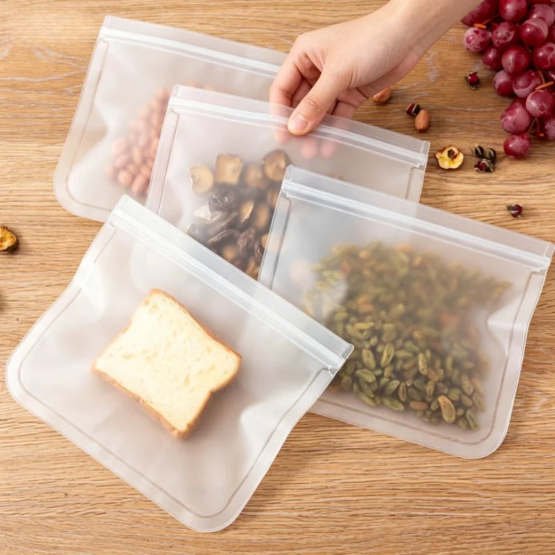 Silicone Food Storage Bags | Leakproof | Stand Up Bags | Lunch Bags