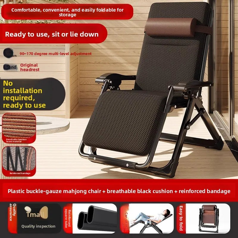 Lounge Chair Folding | Stainless Steel Frame | Recliner | One Size