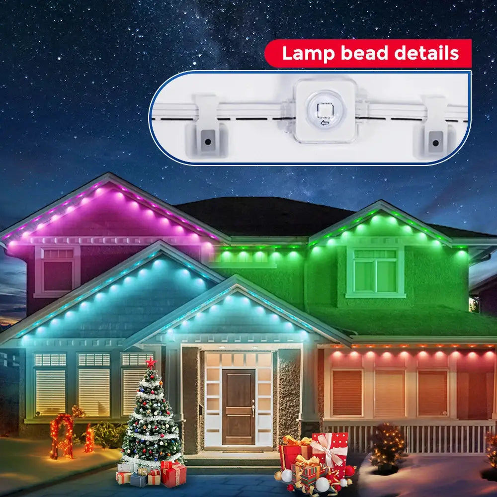 Permanent Outdoor Lights, Smart RGB Northern Lights , 100ft with 60 LED Eaves Lights IP68 Waterproof for Christmas Party Holiday from PriceLows™