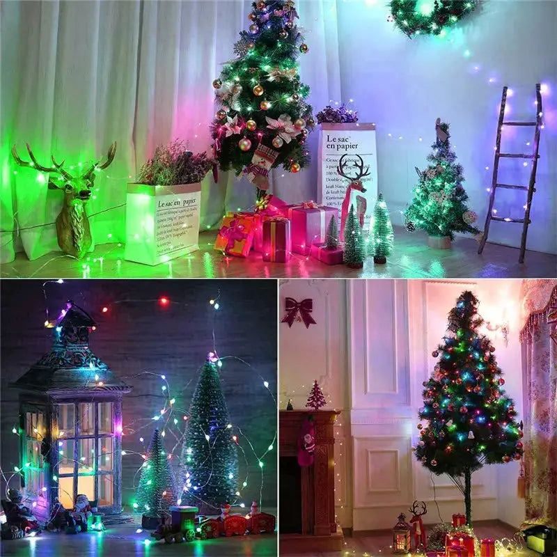USB LED Fairy Lights Copper/Silver Wire String Lights with Remote Control Wedding Garland for Christmas Tree Bedroom Decoration from PriceLows™