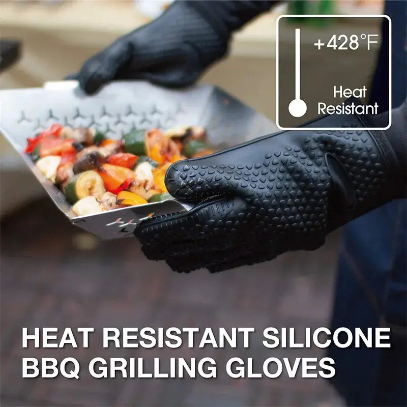 Silicone Oven Mitts | Heat Resistant | Non Slip Grip | One Size