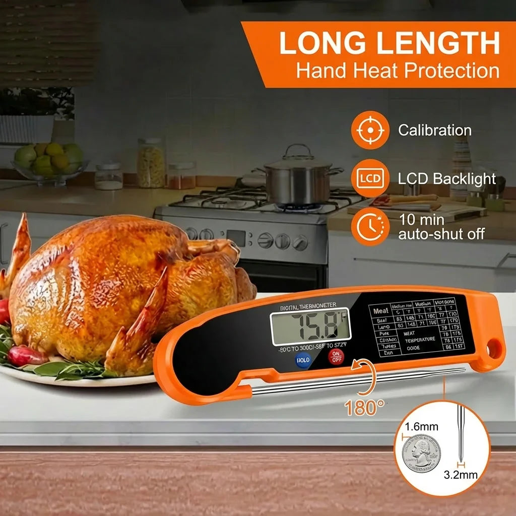 Digital Meat Thermometer | Foldable Design | Kitchen Use | One Size
