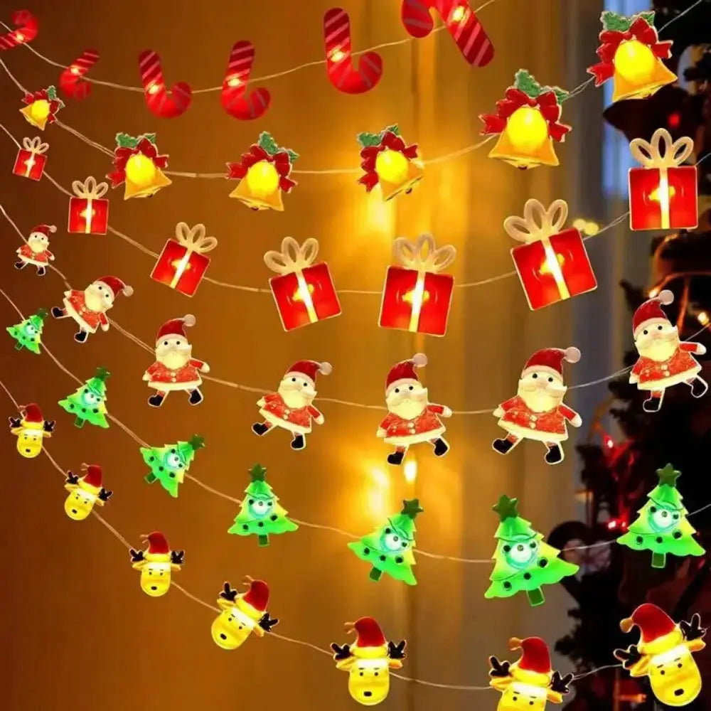 LED Fairy String Lights | 2M Length | Battery Operated | Christmas Figures
