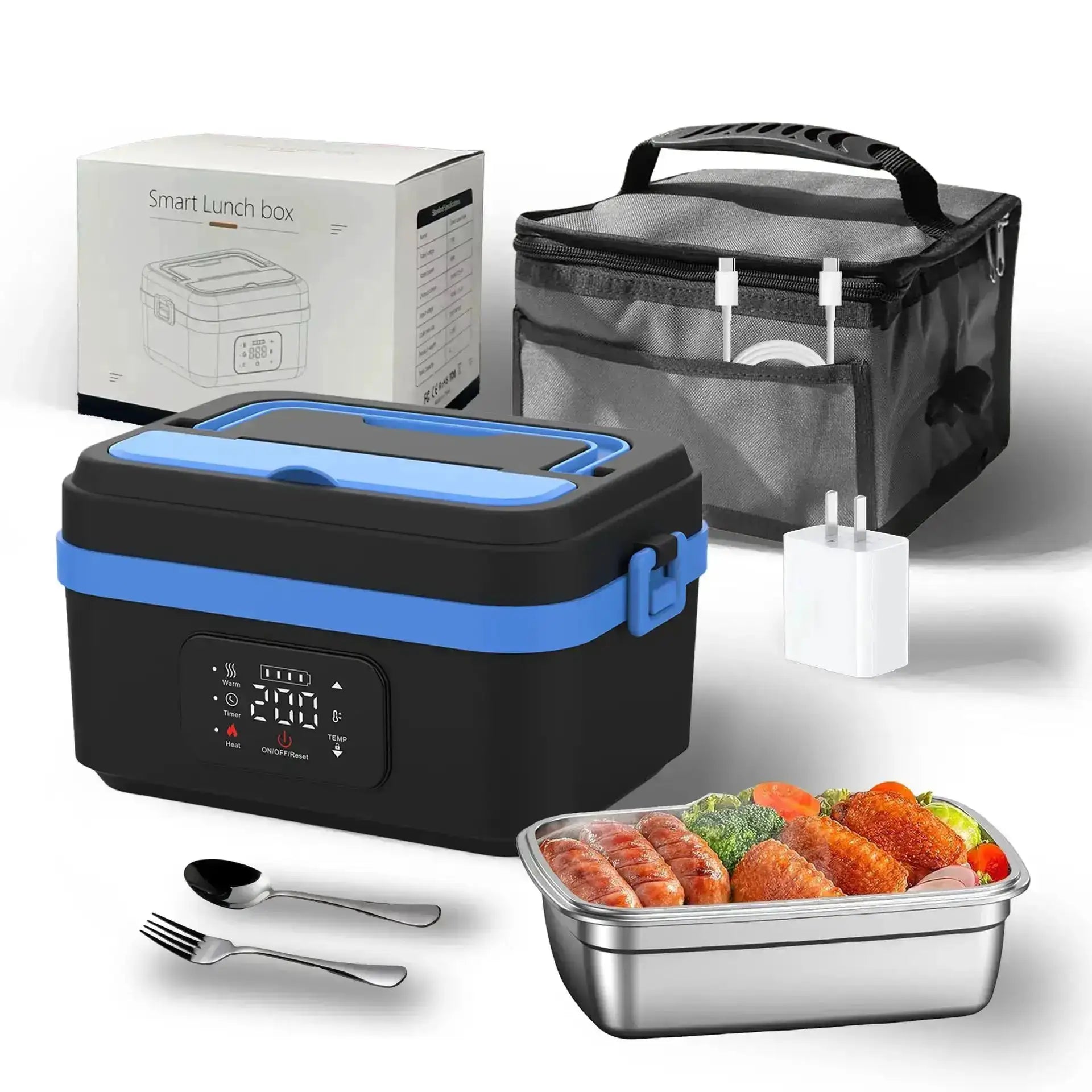 Portable Cordless Electric Lunch Boxes Automatic Self-Heating Food Warmer for Office School from PriceLows™