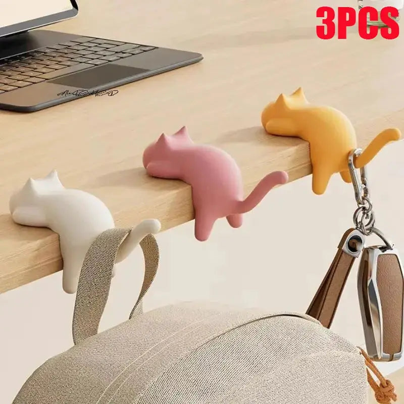 Cute Cat Bag Hook Portable Table Hook Handbag Backpack Organizer Holder for Home Office Desk Side Decor Travel Bag Hanger from PriceLows™