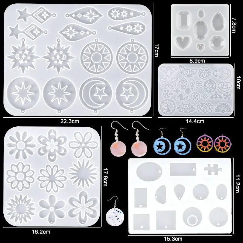 Resin Jewelry Making Kit | Dried Flowers Foil Earring Necklaces