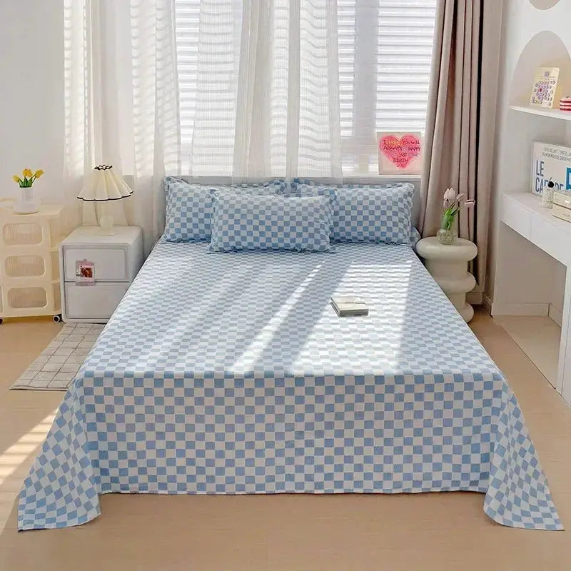 Washed Cotton Bed Fat Sheet Flower Series Printed Double Top King Sheets for Girls Boys Kids Single Queen King Size Bed Linen from PriceLows™