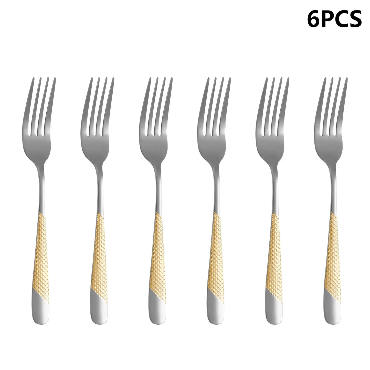 4/6/16/24pcs Stainless steel cutlery set Star Diamond series gold-plated handle cutlery including knife, fork and spoon Western from PriceLows™