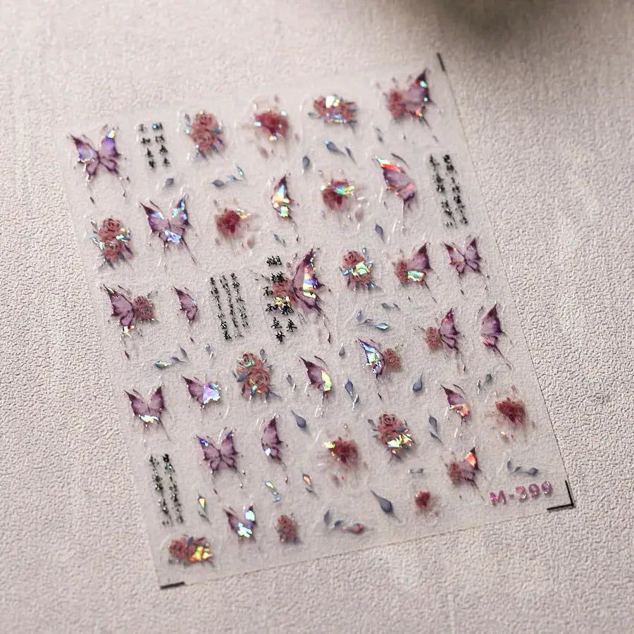 1Pcs 5D Embossed Aurora Butterfly Nail Art Stickers Self Adhesive Decals For Nails Decoration DIY 3D Acrylic Nail Supplies Parts from PriceLows™
