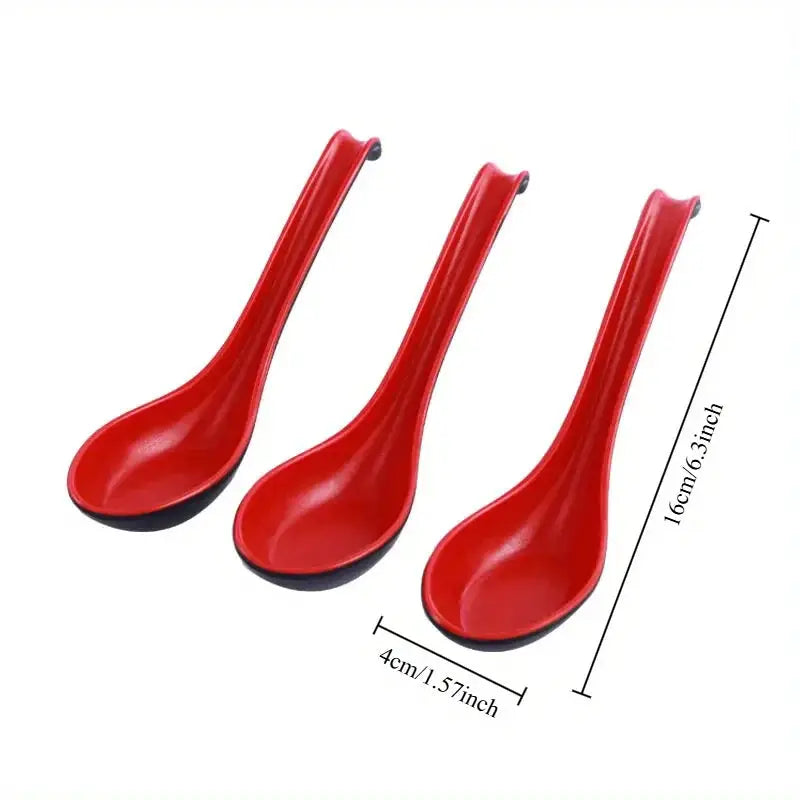 5pcs Soup Spoons Japanese Style Rice Spoons Melamine Spoon Sauces Soup Spoon Porridge Spoon Ramen Pho Wonton Dumpling from PriceLows™