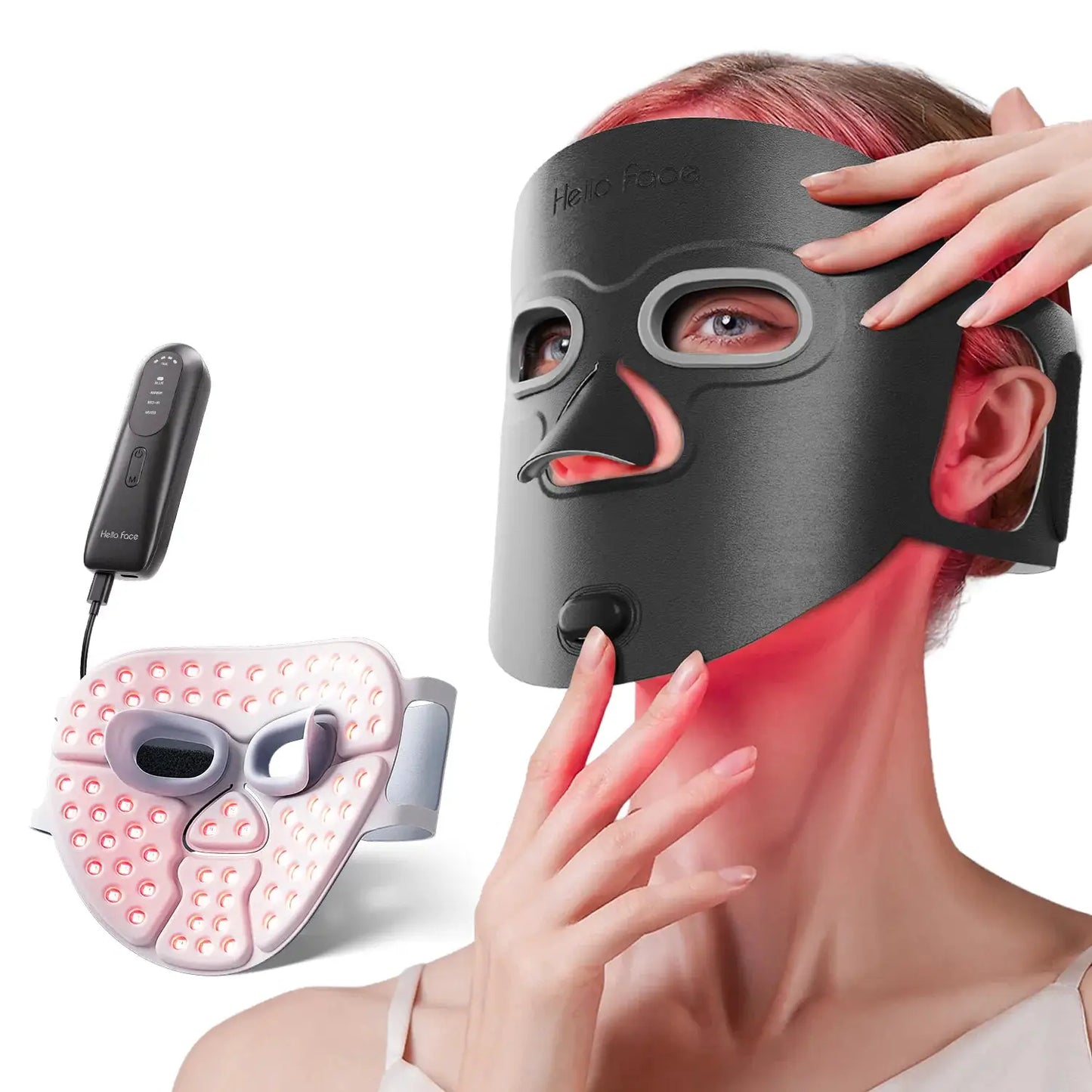 Red Light Therapy for Face Wireless Face Mask Light Therapy 850nm Infrared & Red Light Masks 3000mAh Rechargeable ,3D Facial Fit from PriceLows™