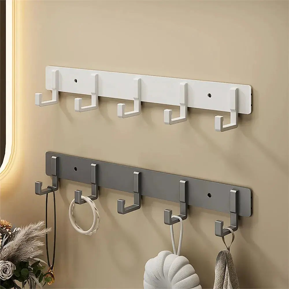 Kitchen space aluminum punch-free hooks are easy to install kitchen utensils storage hooks bathroom bathrobe towel hangers from PriceLows™