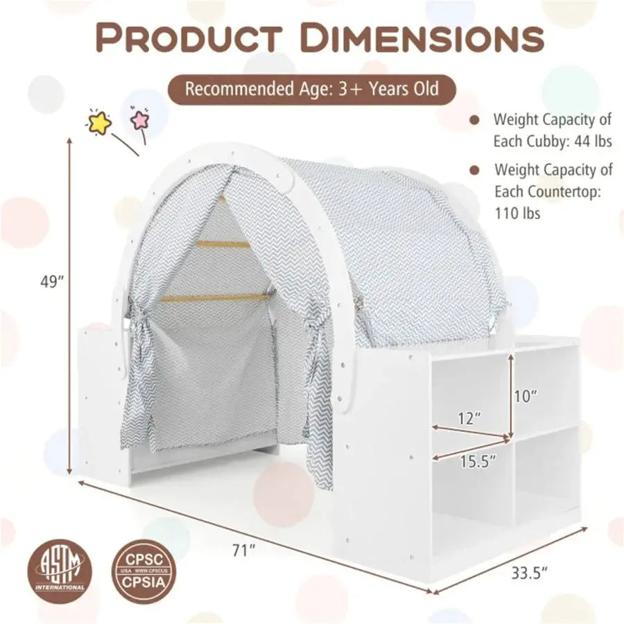 Versatile Playhouse with 8 Cubbies and 2 Countertops for Indoor Outdoor Use Durable Plastic Construction in Bright Blue Easy As from PriceLows™