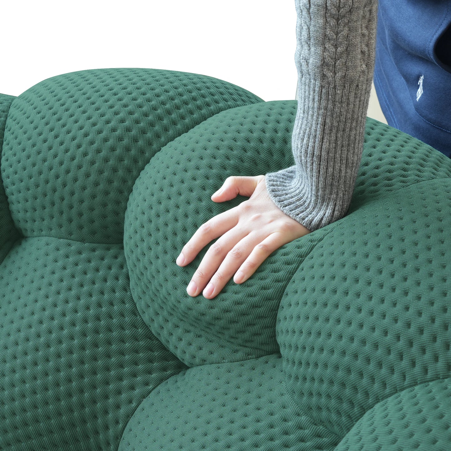 Sofa | 78 Inch Curved | 3D Knitted Fabric | Living Room Floor Sofa
