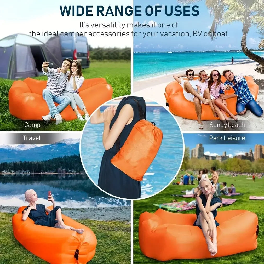 Portable Inflatable Lounger | One Seat Sofa | Outdoor Couch | Foldable Air Sofa