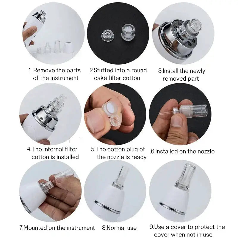Diamond Dermabrasion Facial Scrubber | Vacuum Blackhead Remover | Pore Cleaning Skin Care Device