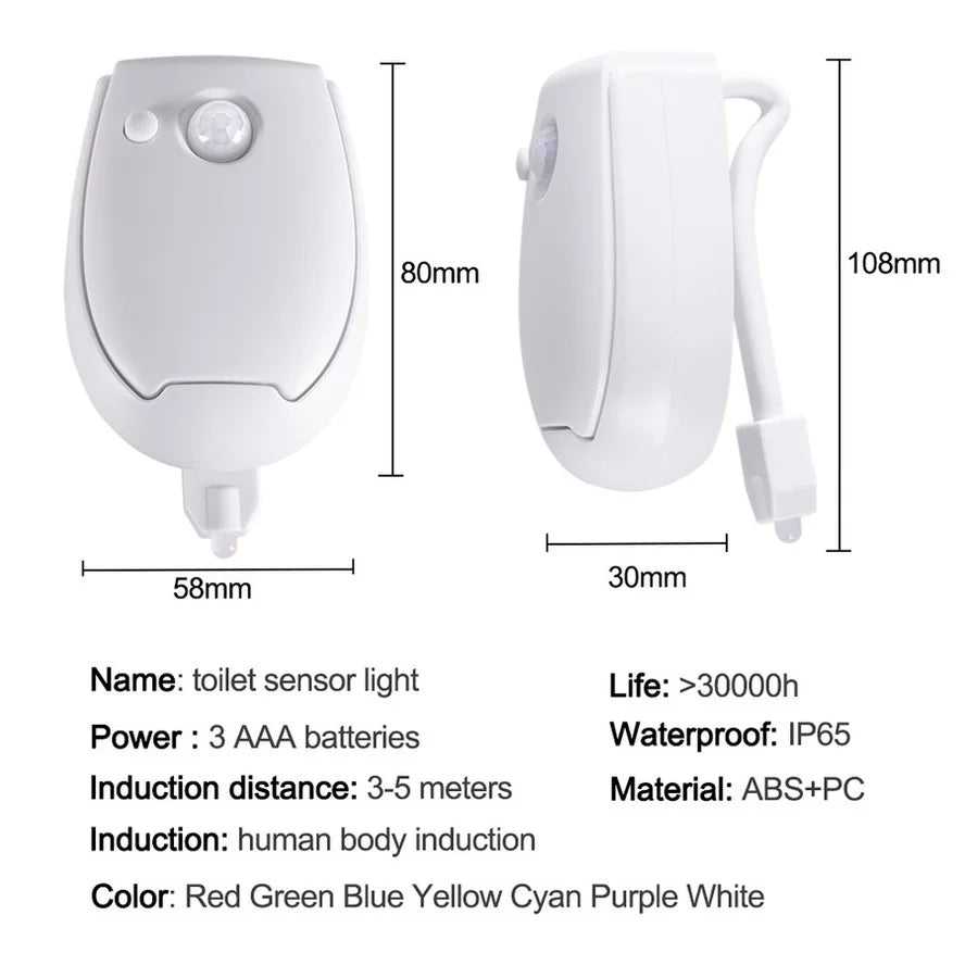 Toilet Night Light | PIR Motion Sensor | Waterproof | 7 Colors