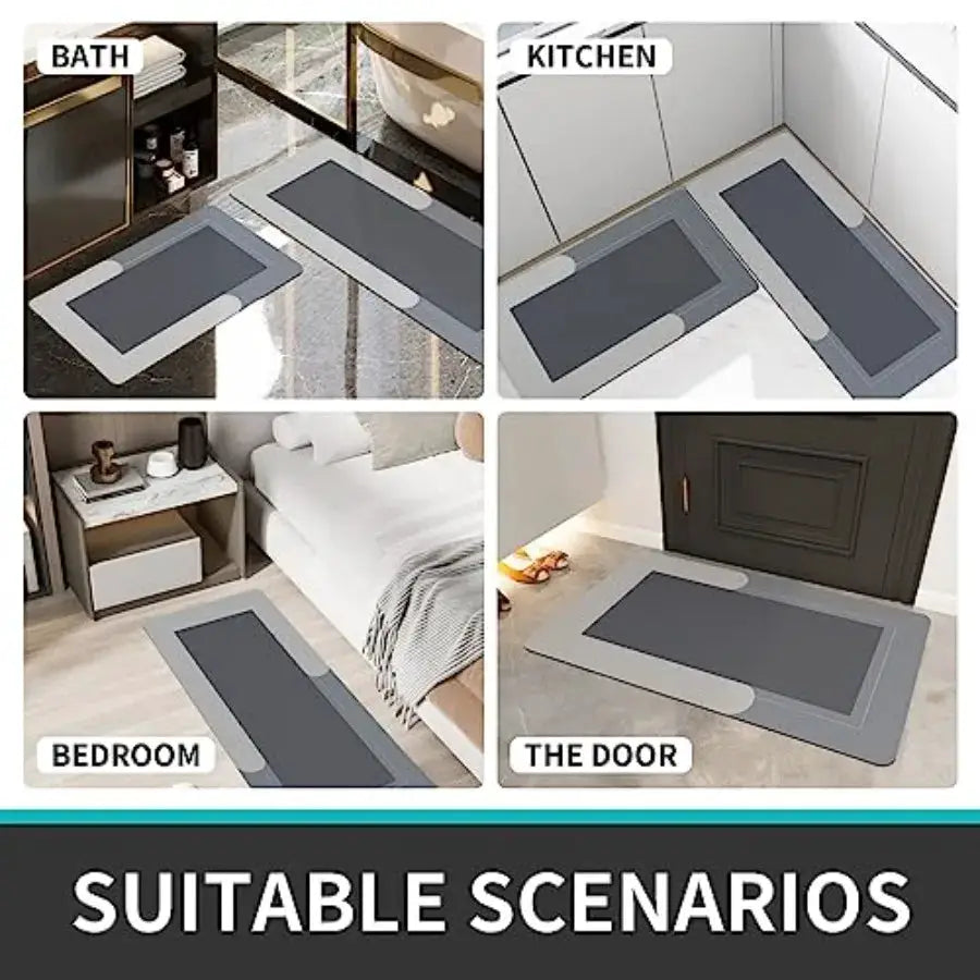 Bathroom Rugs Set 3 Pcs Bath Mat with Toilet Mats U-Shaped Non-Slip Water Absorbent Rubber Bathroom Mats for Tub Shower and Bat from PriceLows™