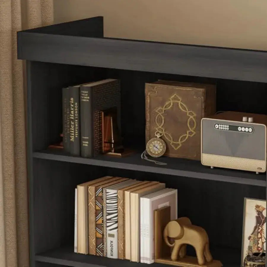 70.8" Tall Black Bookshelf Farmhouse Modular Bookcase with 6-Tier Adjustable Shelves Large Storage Cabinet for Home Office Livi from PriceLows™