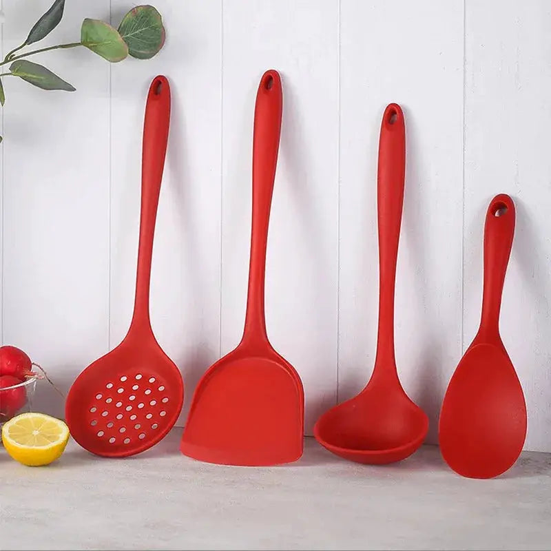 1-4Pcs Non-Stick Spatula Shovel Soup Spoon Colander Rice Scoop Silicone Cooking Utensils Set Heat Resistant Kitchen Cooking Tool from PriceLows™