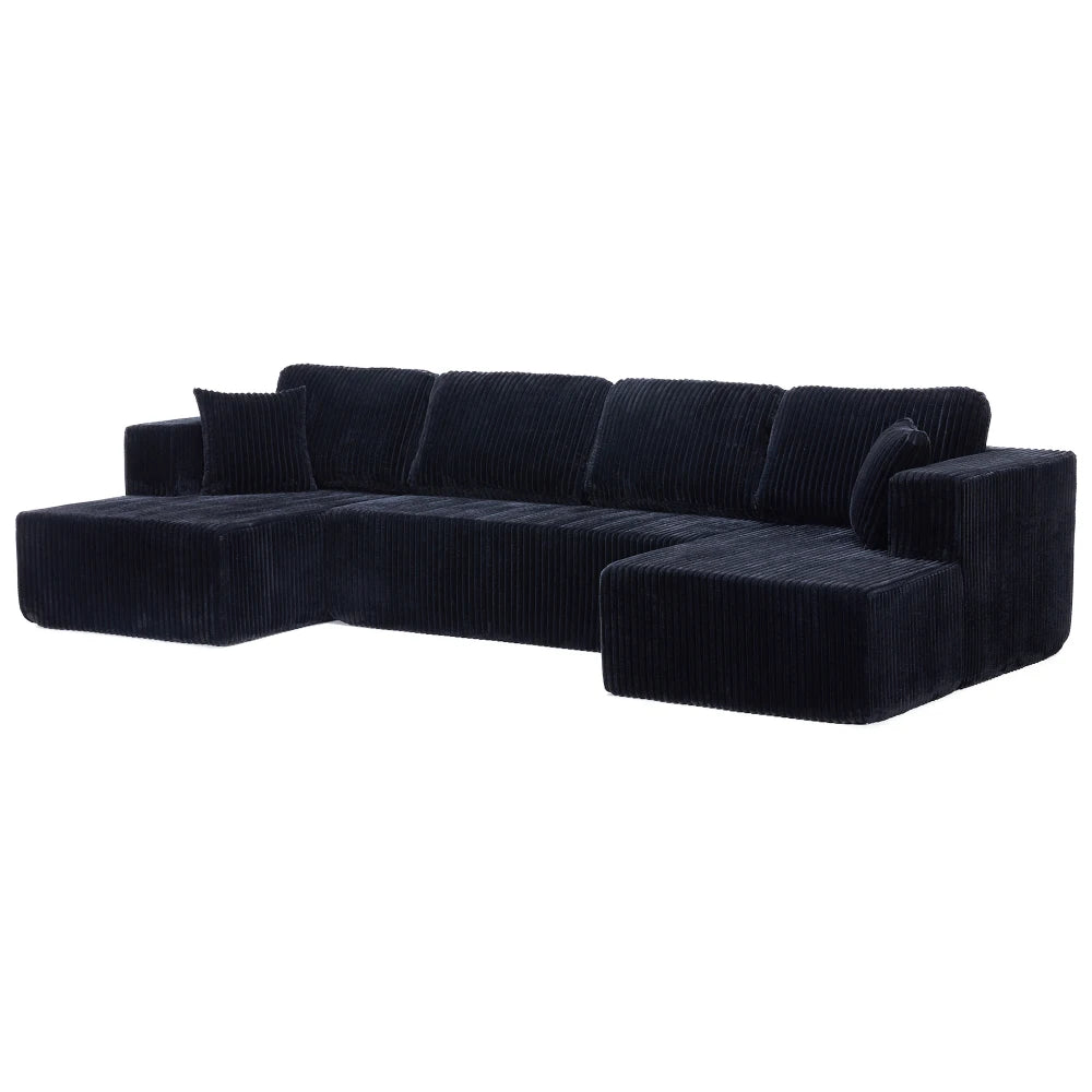 U Shape Modular Sectional Sofa | Corduroy | Sleeper Sofa | Width 2000-2400mm