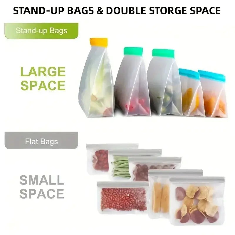 Reusable Silicone Food Bag | Leakproof | Freezer Safe | Multiple Sizes