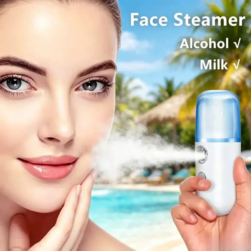 Rechargeable Nano Mist Sprayer | Portable Facial Steamer | USB Powered Skin Care