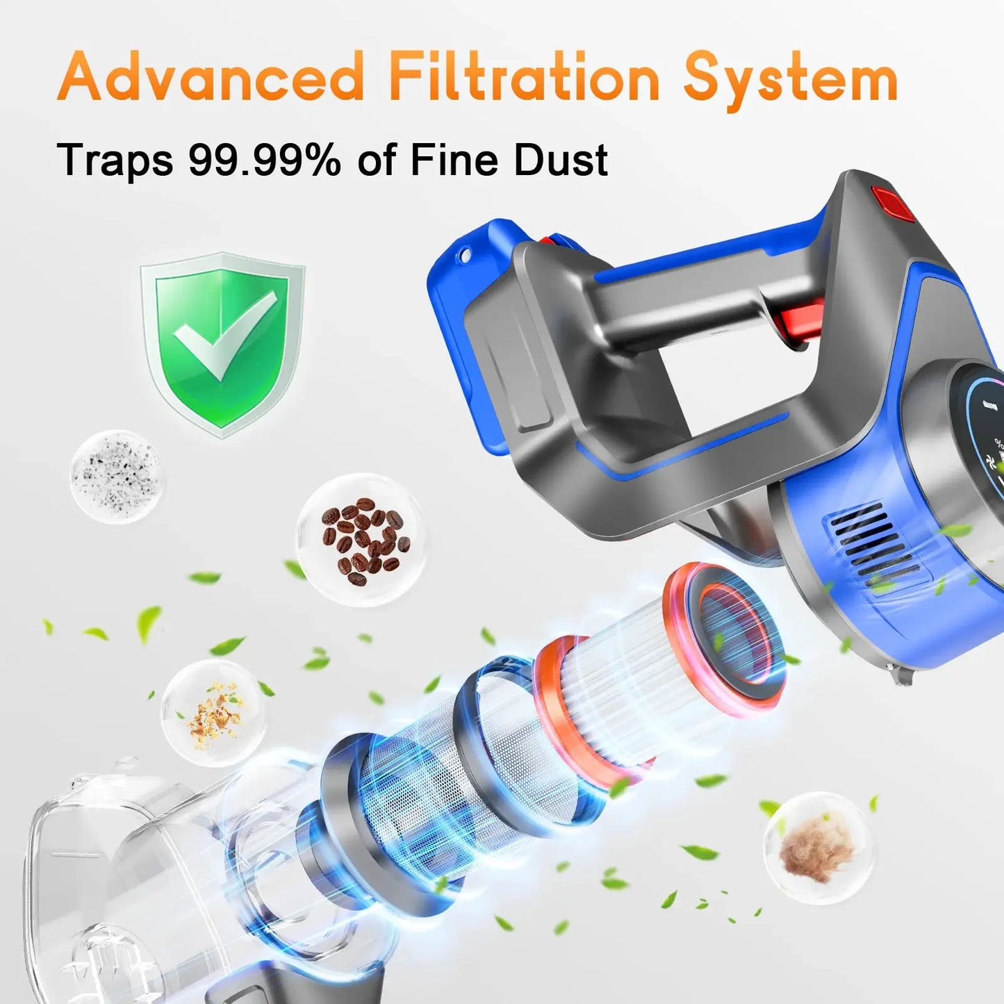 Cordless Vacuum | Wet Dry Handheld | LED High Power Suction | Li Ion