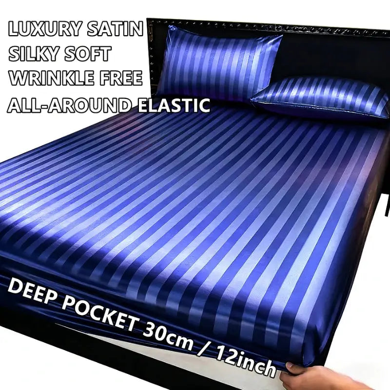 Fitted Sheet | Satin Finish | Deep Pocket | Twin To King