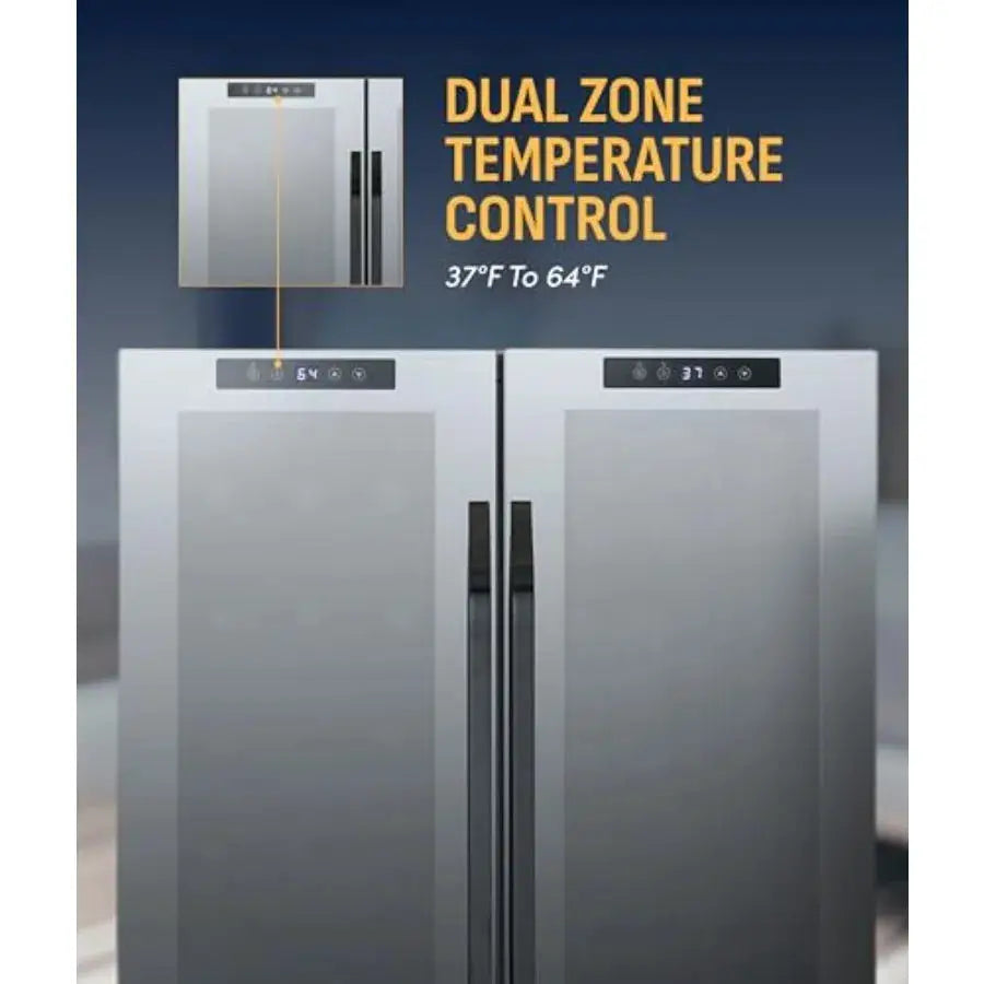 27 Dual Zone Beverage Refrigerator Wine Cooler for 18 Bottles 59 Cans Freestanding or Built-In Under Counter Mini Fridge for Be from PriceLows™