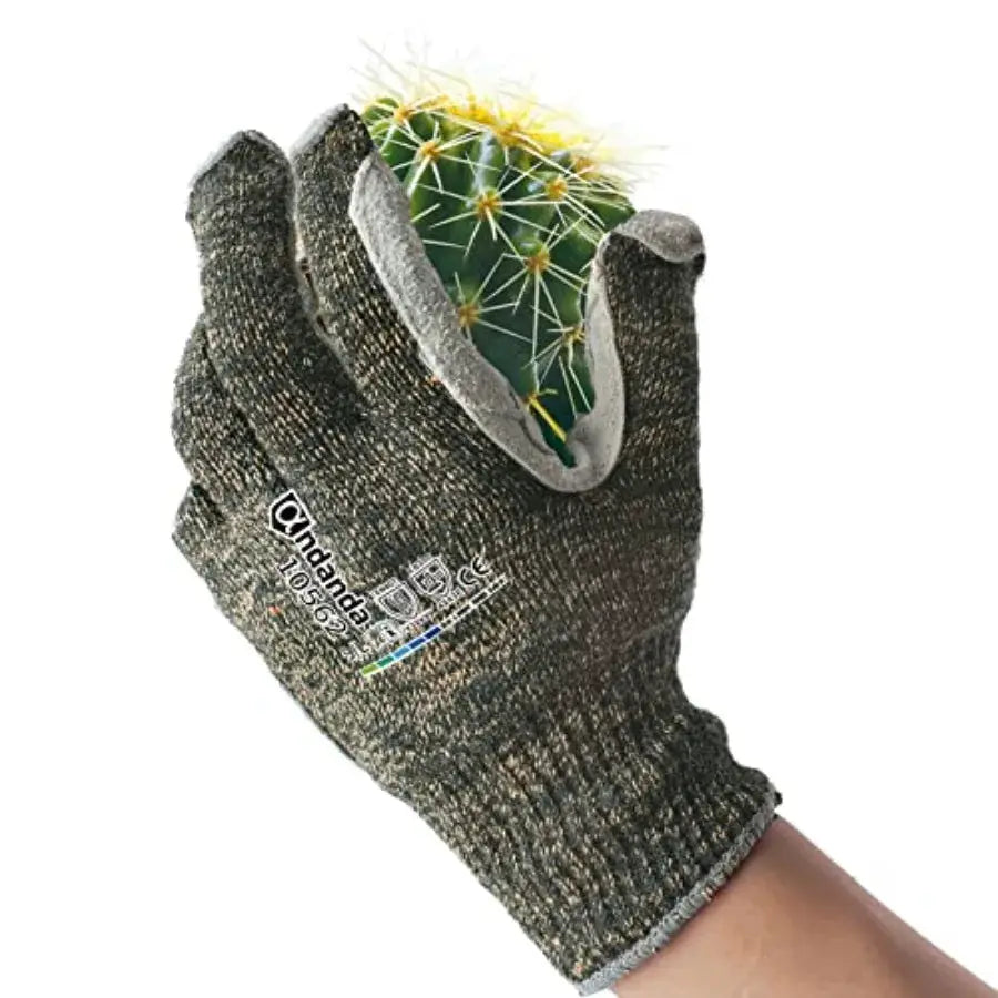 Gardening work gloves: Level 5 cut resistant, aramid suture, cow split leather, black, high dexterity and abrasion resistance, from PriceLows™