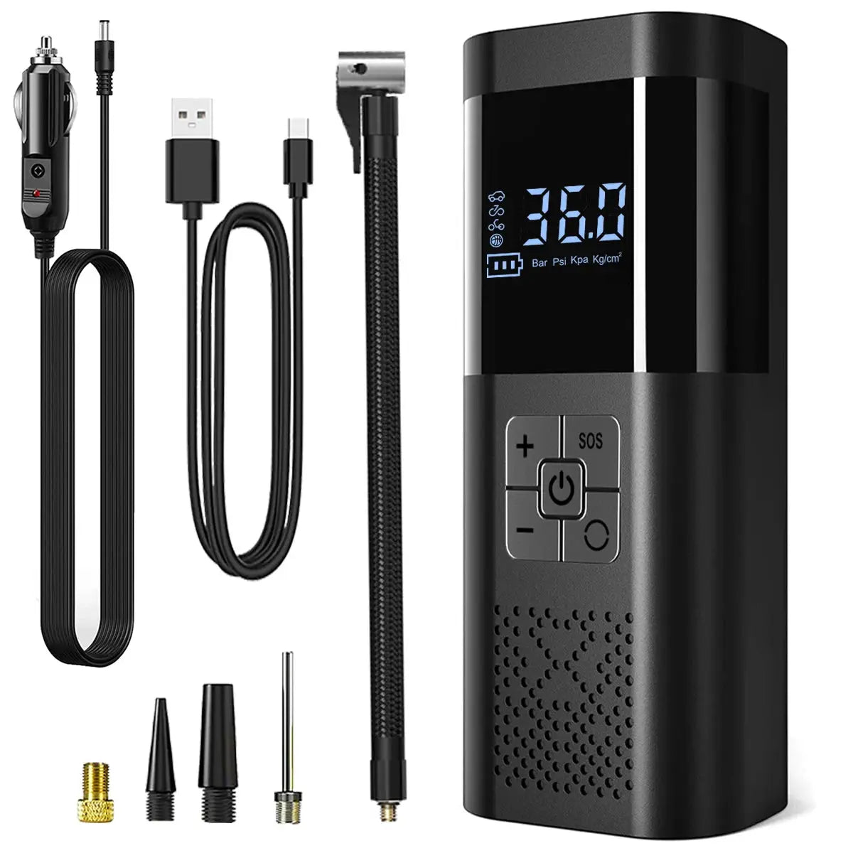 Car Air Pump | Cordless 12V | With Pressure Gauge | Portable Mini Tyre Inflator