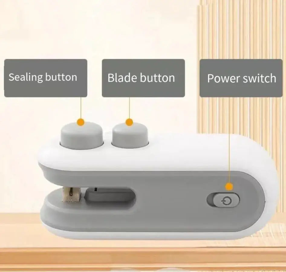 Portable Rechargeable 2-in-1 Bag Sealer & Cutter, Food Bag Sealing Tool from PriceLows™