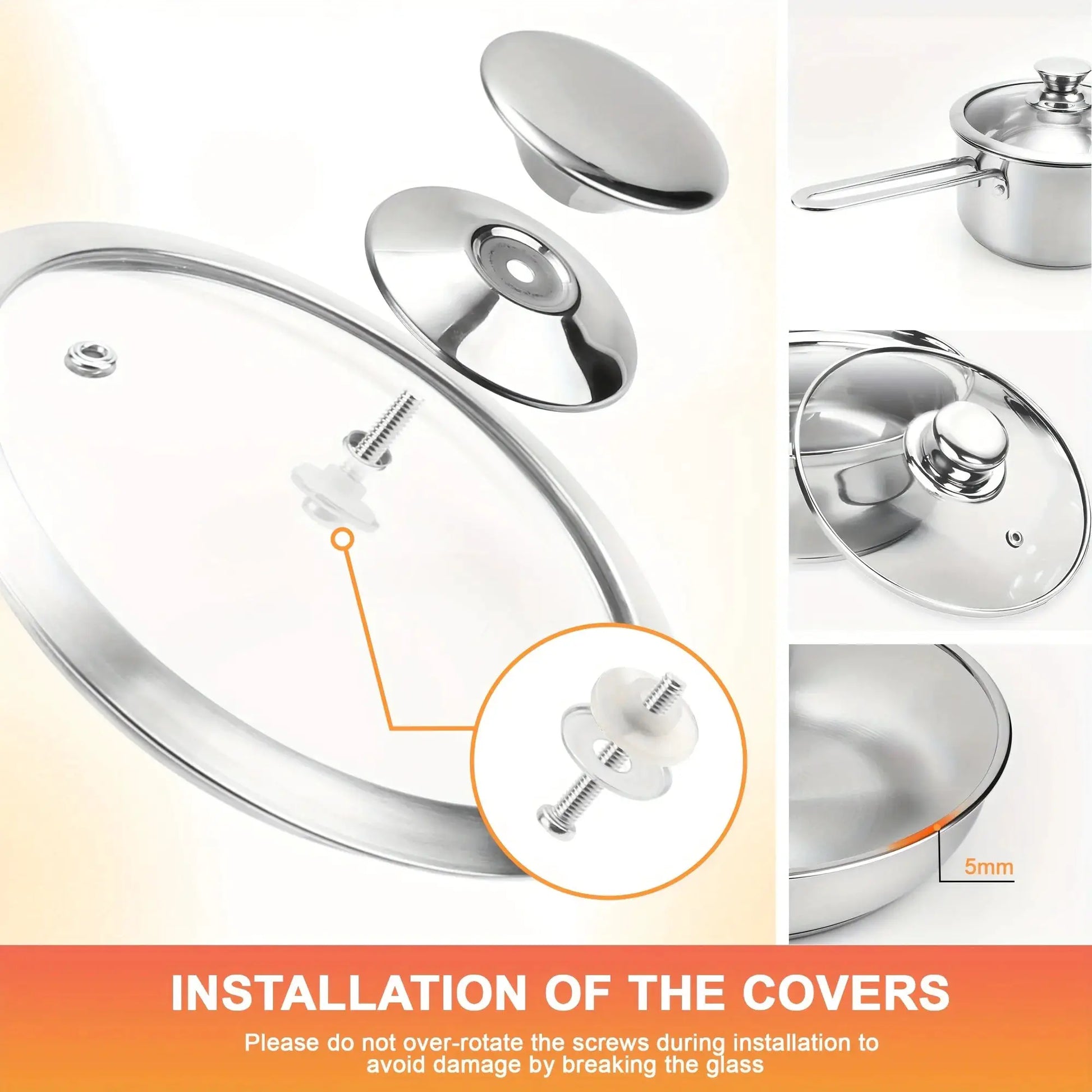 10 Pieces Stainless Steel Pots And Pans Set, Kitchen Cookware Sets, Induction Cooking Set Compatible With All Stovetops from PriceLows™