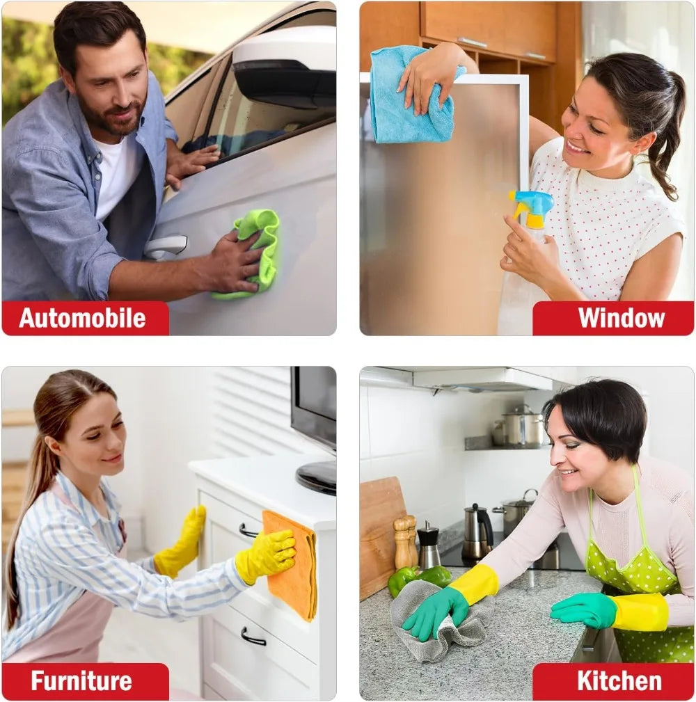 Microfiber Cleaning Cloths | Polyester Blend | Soft Absorbent | 24 Pack 12x16in