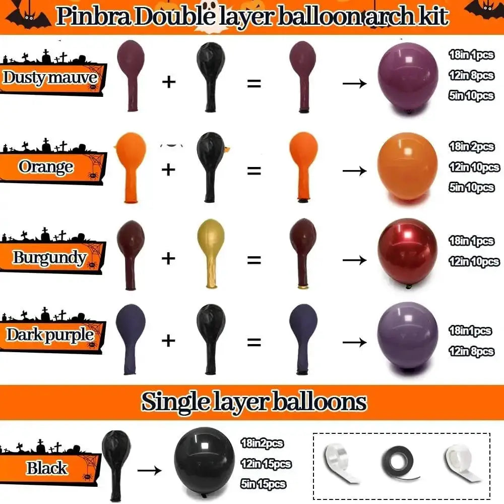 Halloween Balloons | Double Stuffed Latex | Multicolor Set | Home Event Decor