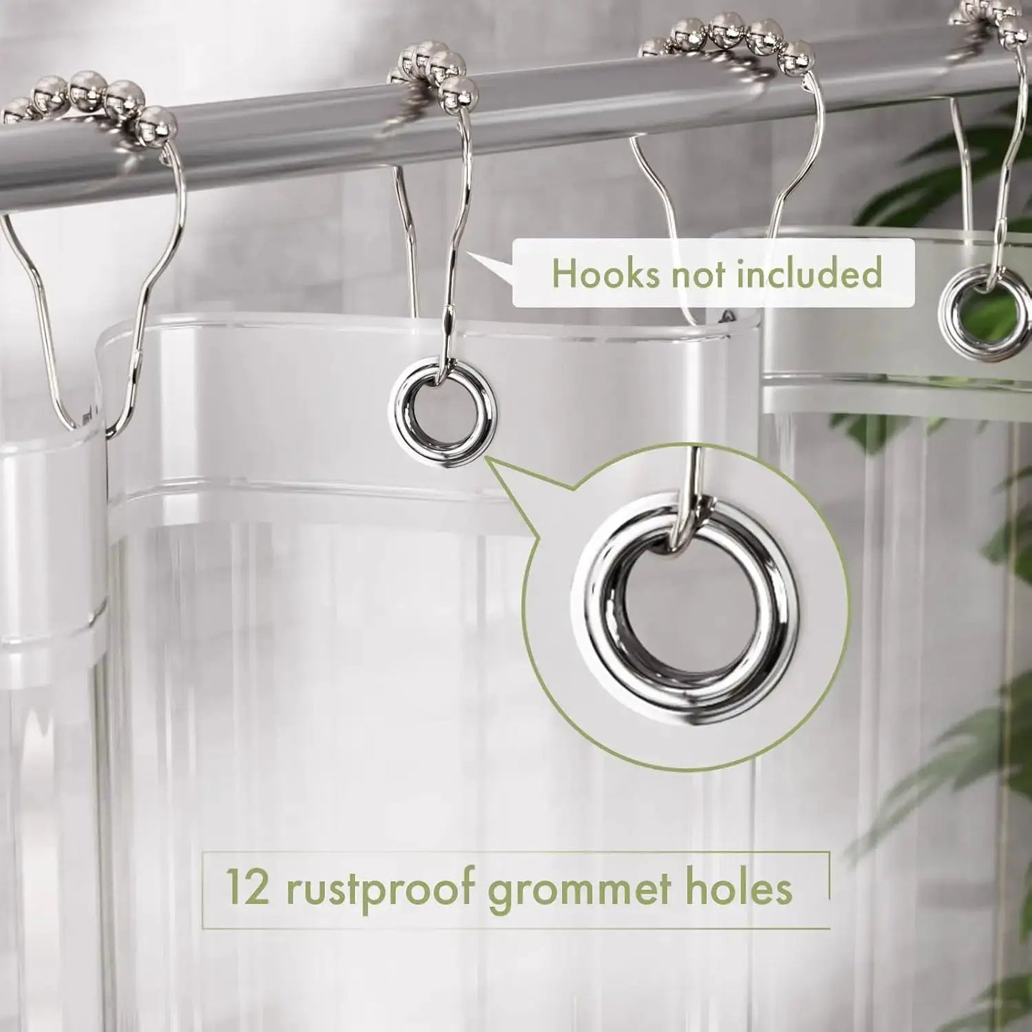 Transparent PEVA Shower Curtain - Waterproof with Magnetic Weights, Stain Resistant & 12 Rustproof Grommets from PriceLows™