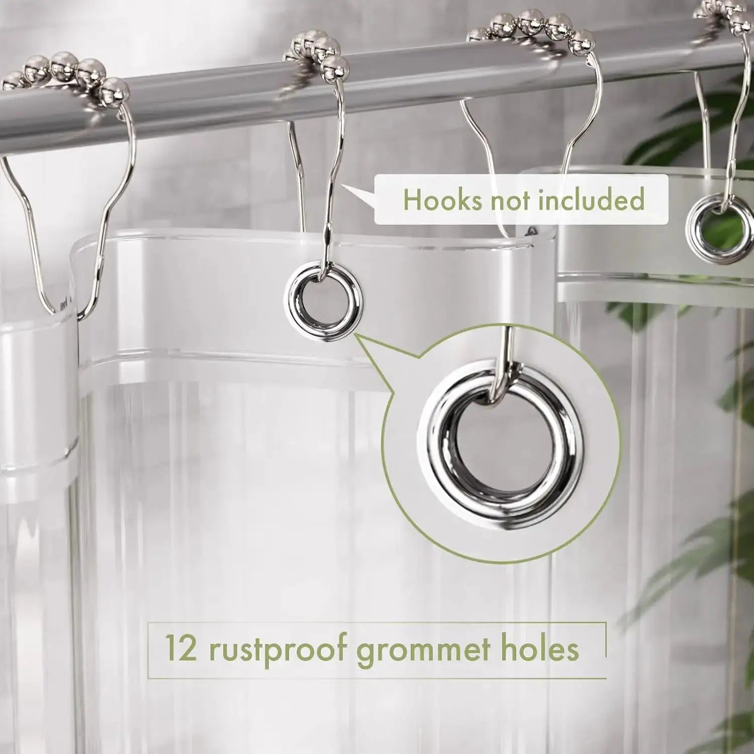 Transparent PEVA Shower Curtain - Waterproof with Magnetic Weights, Stain Resistant & 12 Rustproof Grommets from PriceLows™