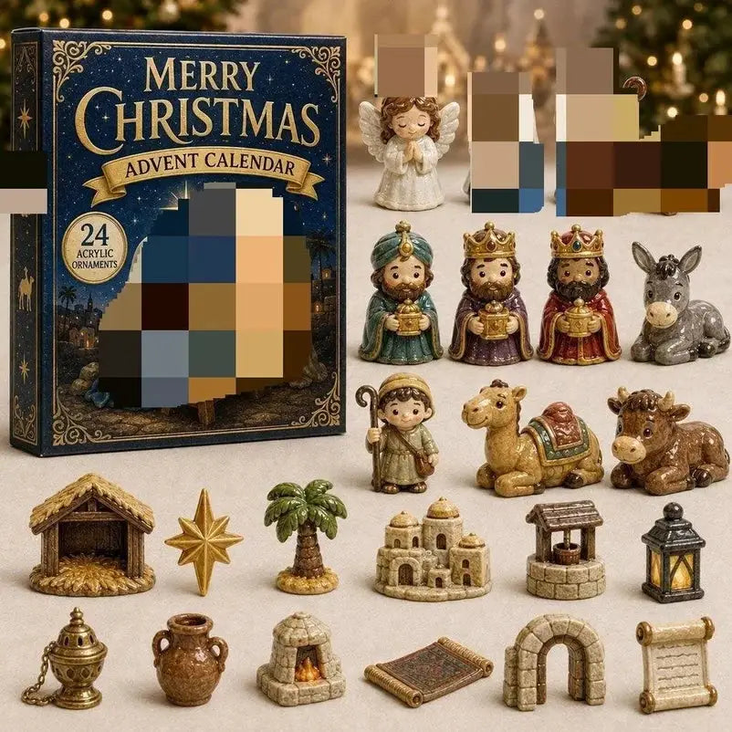 2026 Advent Calendar Snowman Set | 24 Pack Acrylic Ornaments | Seasonal Decor