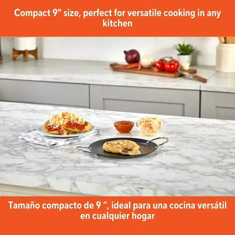 Comal | Carbon Steel | Nonstick | 9 Inch With Metal Handles