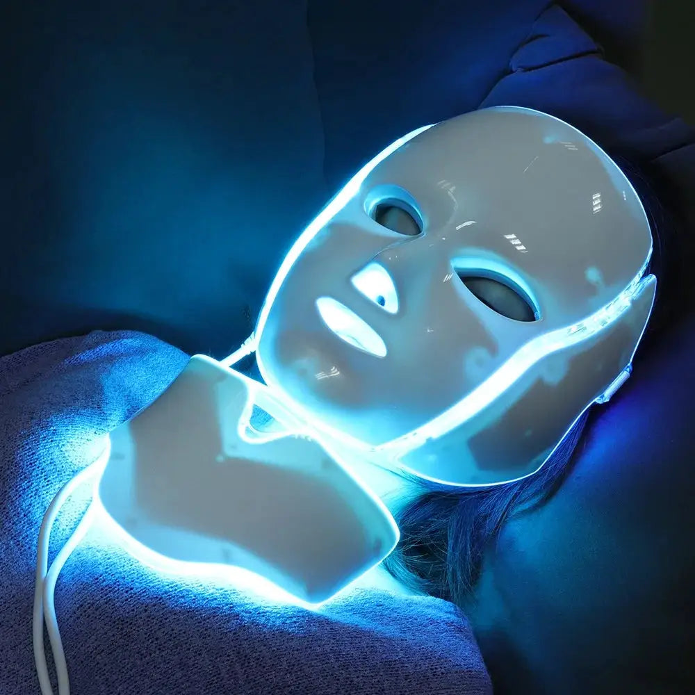7 Colors Light LED Face Neck Beauty Mask Photon Red Light Facial Skin Care Anti Aging Rejuvenation Brighten Skin Care Tool from PriceLows™