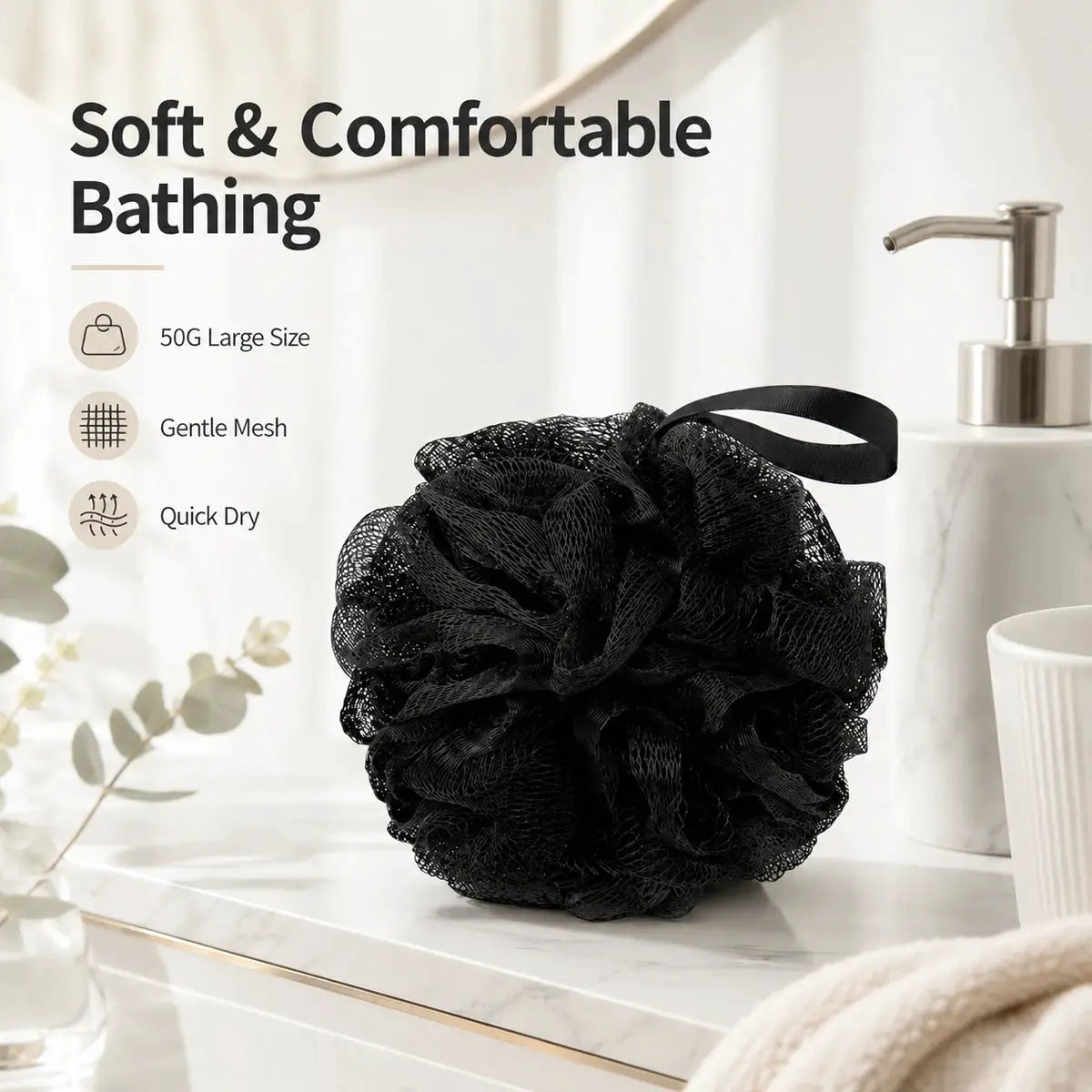 Bath Sponge Ball | Heavy Mesh Design | Dense Foam | 50g