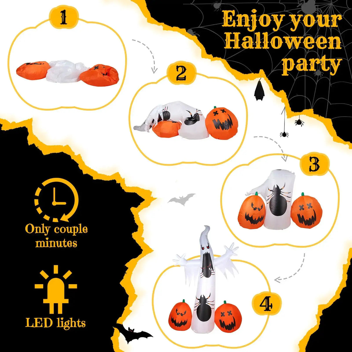 Halloween Inflatable Ghost Decoration | 11.8 Ft Tall | Outdoor Yard Decor