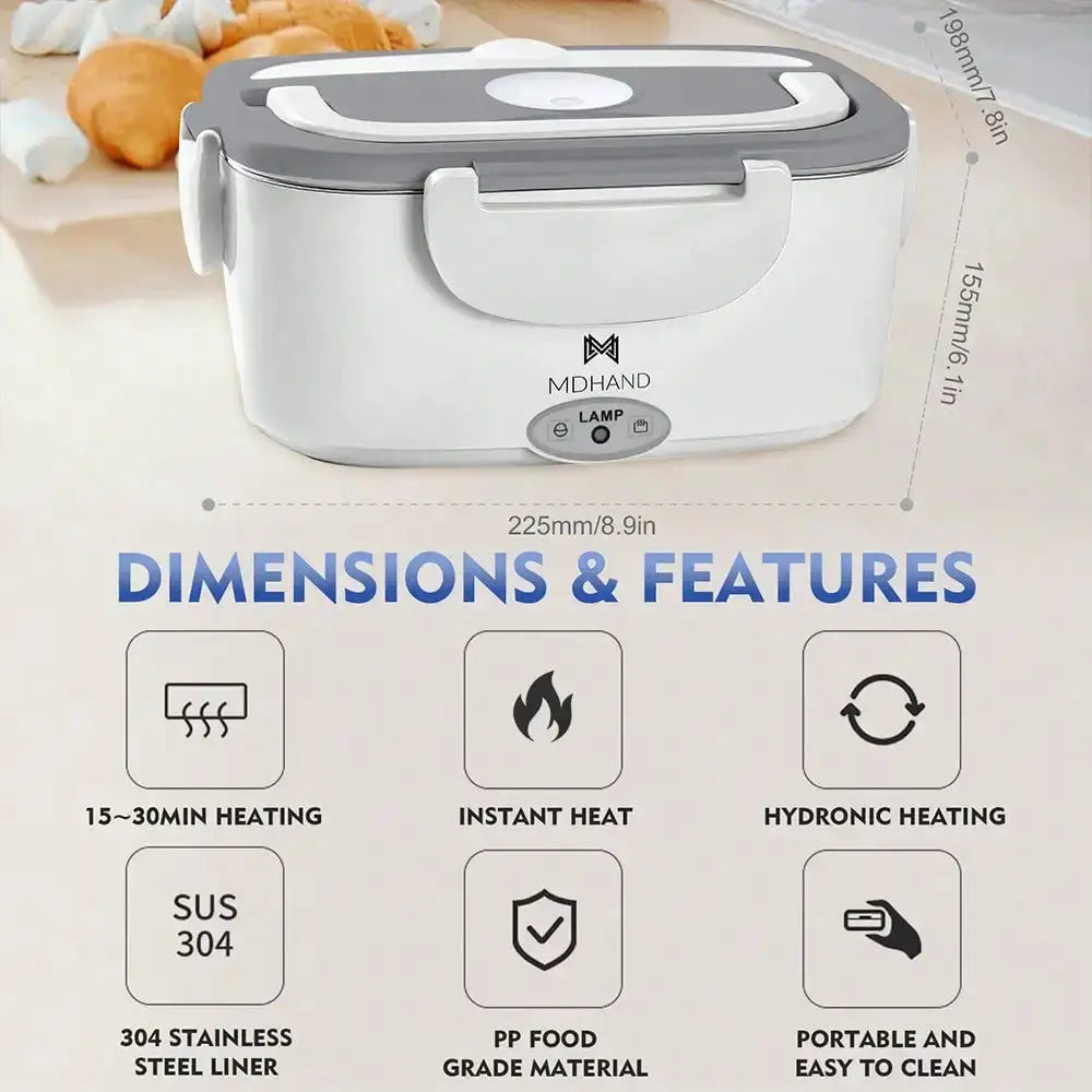 Electric Lunch Box Food Heater, Portable Warmer For Car Truck Work With 304 Stainless Steel Container, 12V Heated Lunch Box Suitable For Ideal Driver/Work/Gift from PriceLows™