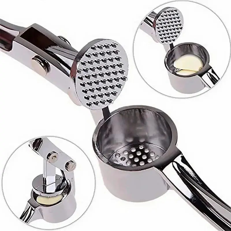 6.10in Stainless Steel Garlic Mincer - Dual-Use Garlic Press & Nut Cracker from PriceLows™
