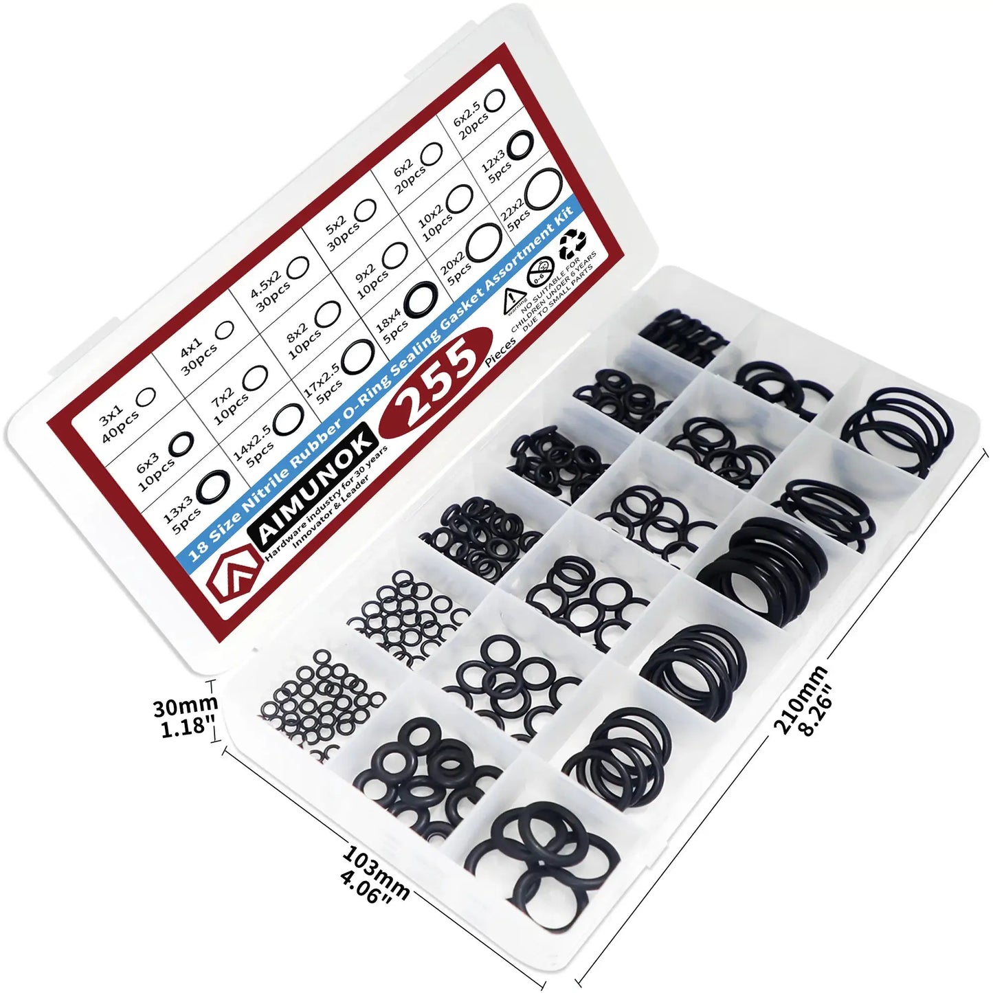 255pcs Rubber O Rings Kit, 18 Size Metric NBR Washer Gasket Sealing Assortment Kit, for Plumbing Faucet, Automotive, Air Or Gas from PriceLows™