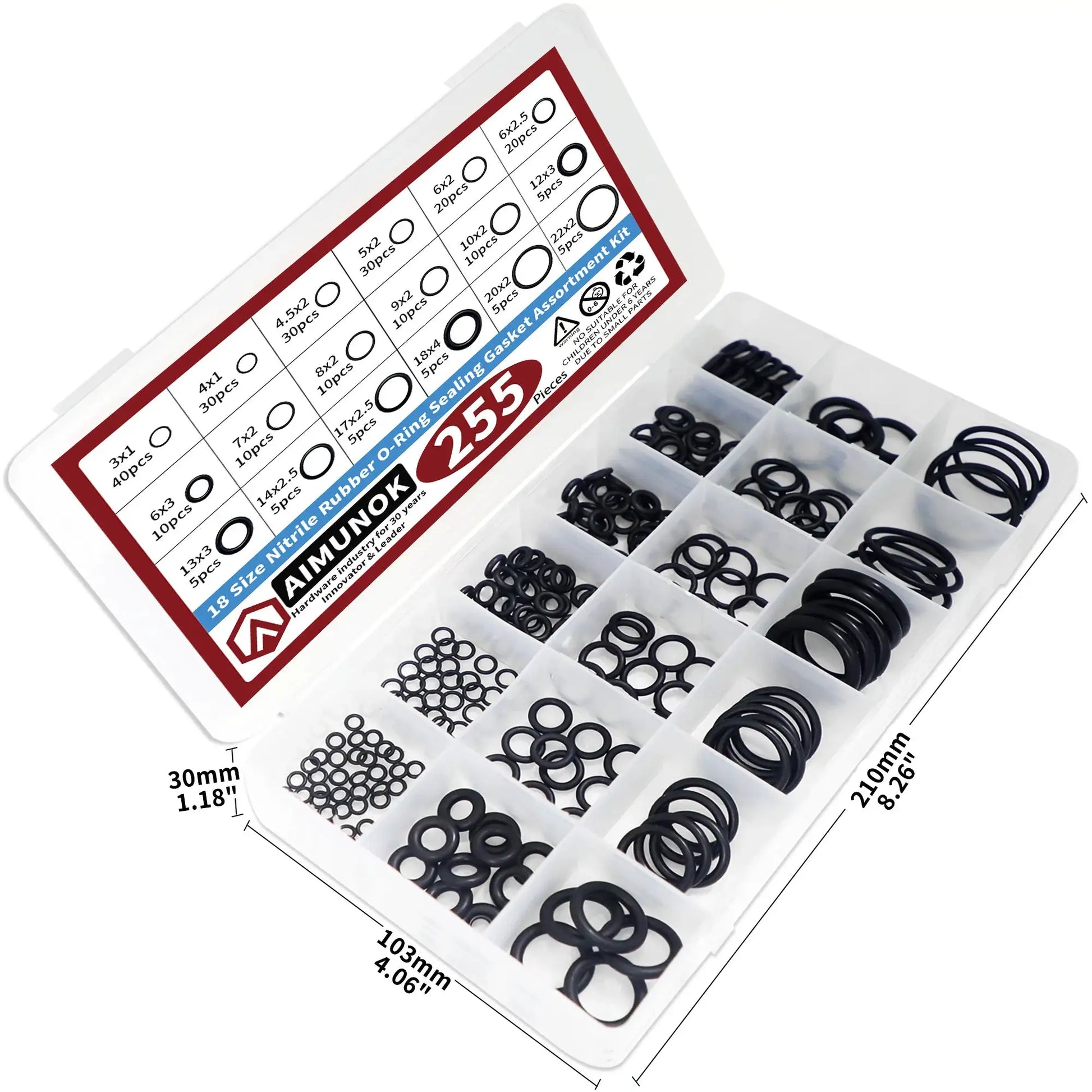 255pcs Rubber O Rings Kit, 18 Size Metric NBR Washer Gasket Sealing Assortment Kit, for Plumbing Faucet, Automotive, Air Or Gas from PriceLows™