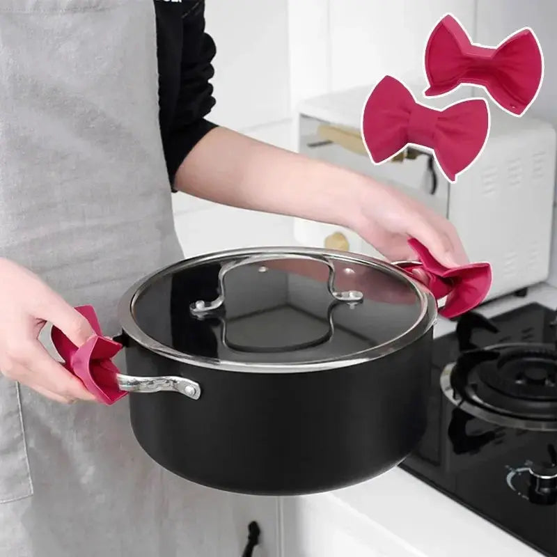 Silicone Oven Mitts | Two Pack | Heat Resistant | Dark Red Pink