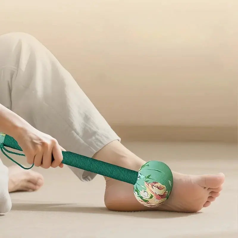 Long Handled Wormwood Massage Hammer | Green Yellow Purple | Full Body Stress Relief Tool