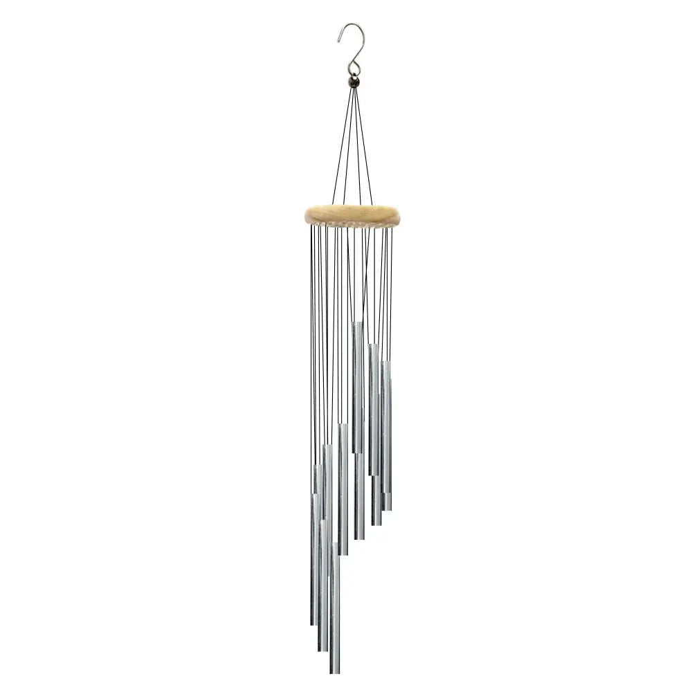 1piece 12 Tubes Aluminum Alloy Wind Chimes with Hook Gold/silver Bells for Outside Home Wedding Party Memorial Decoration Gifts from PriceLows™